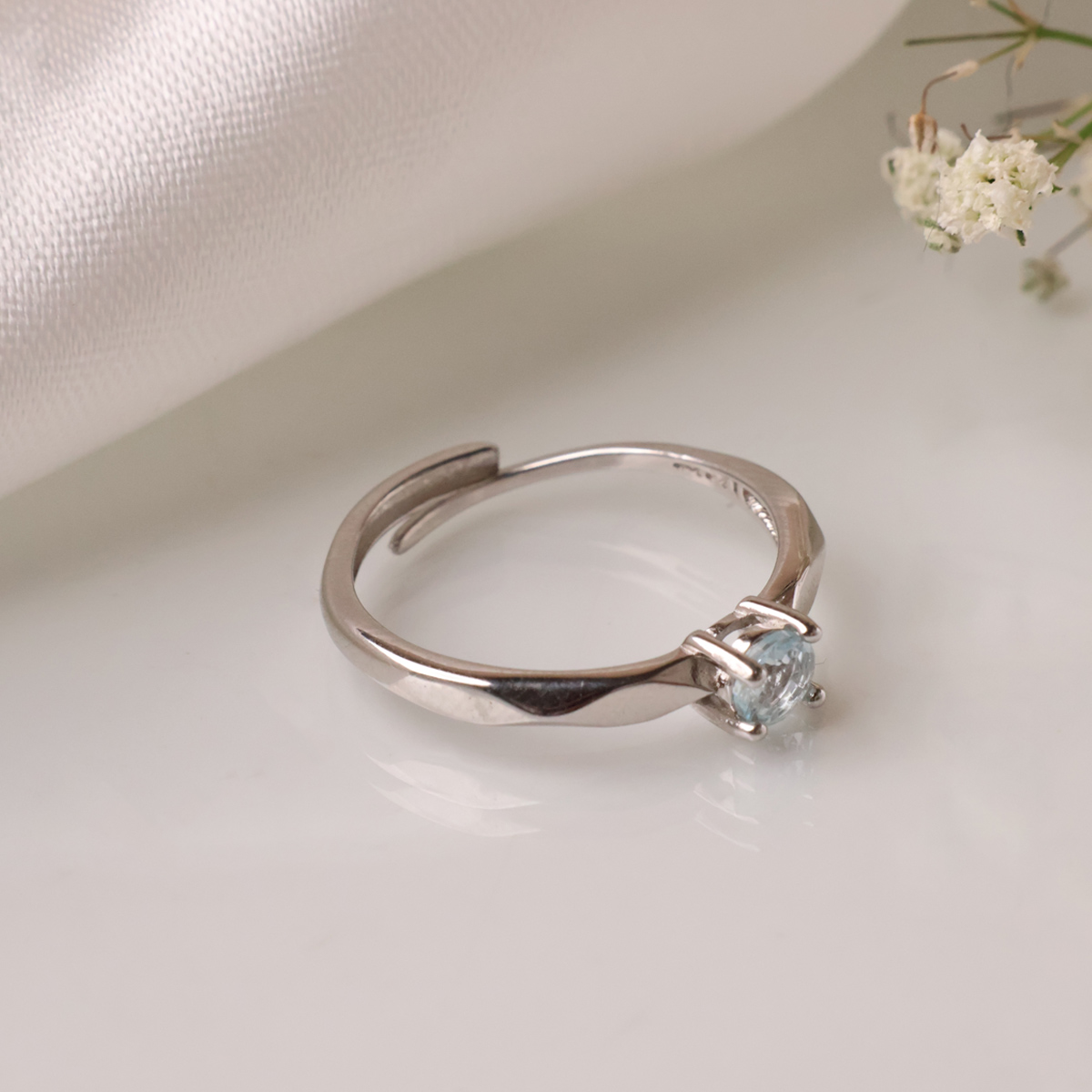 Aquamarin Small Ring Silver-Shubhanjali Store (5) aquamarine small ring silver