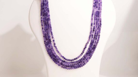Amethyst 5 Layer Necklace 4mm