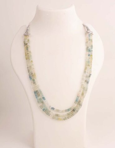 Aquamarine 3 Layer Bati Faceted Necklace Shubhanjali Store