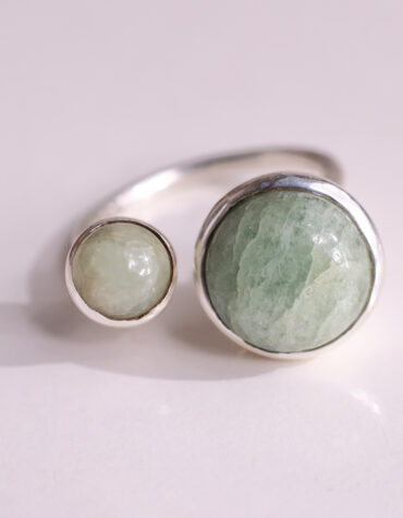 aquamarine double stone ring silver