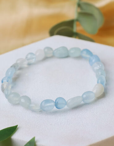 aquamarine small tumble beads bracelet