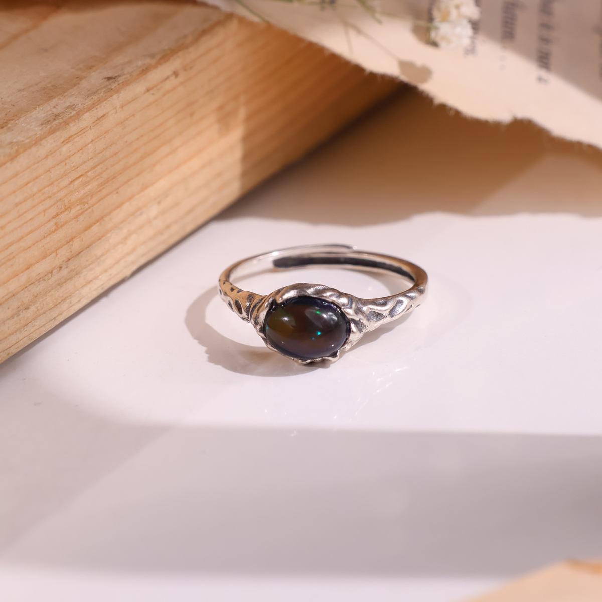 Black Opal Silver Ring-Shubhanjali Store (4) black opal silver ring