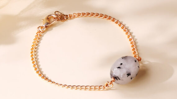 Black Rutile Single Tumble Bracelet