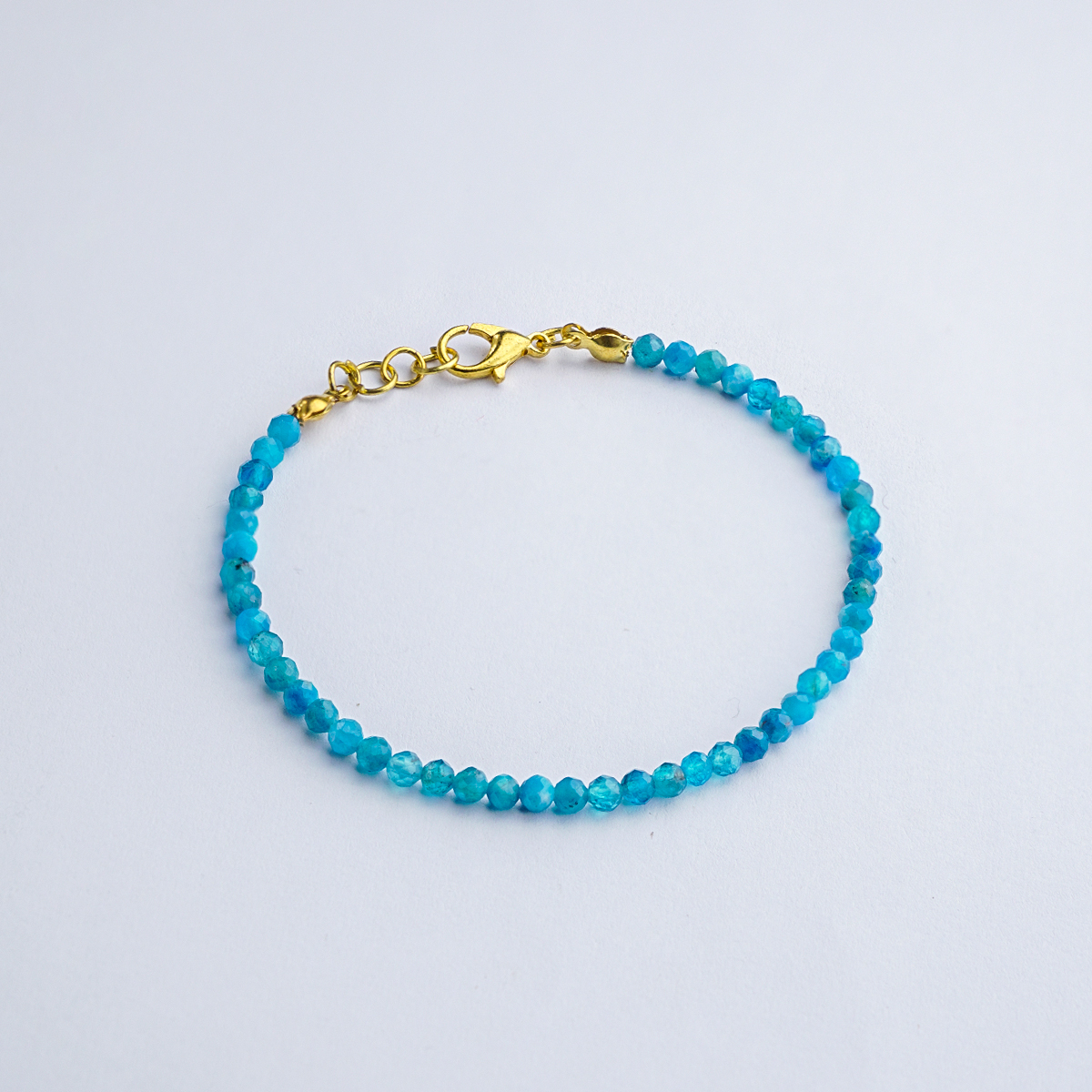 Blue Apatite Faceted Bracelet - Shubhanjali Store (4) blue apatite faceted bracelet 3mm