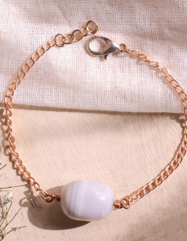 blue lace agate single tumble bracelet