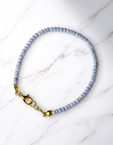 blue opal faceted bracelet 3mm