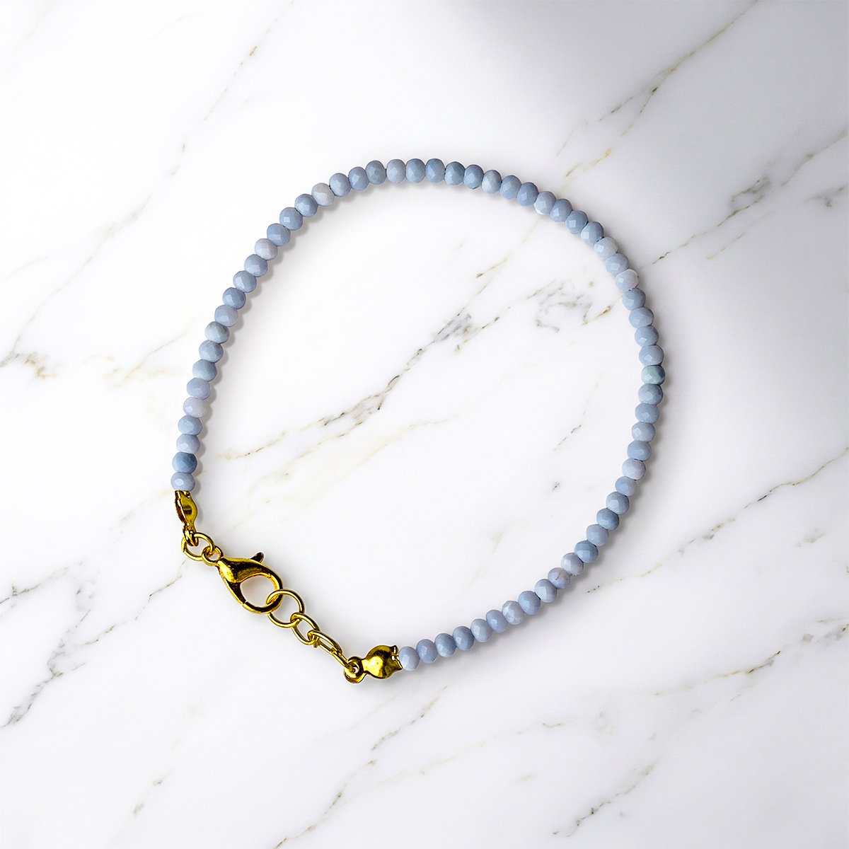 Blue Opal Faceted Bracelet-Shubhanjali Store (1) blue opal faceted bracelet 3mm
