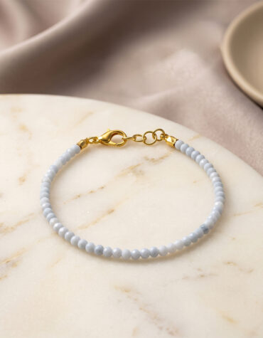 blue opal faceted bracelet 3mm