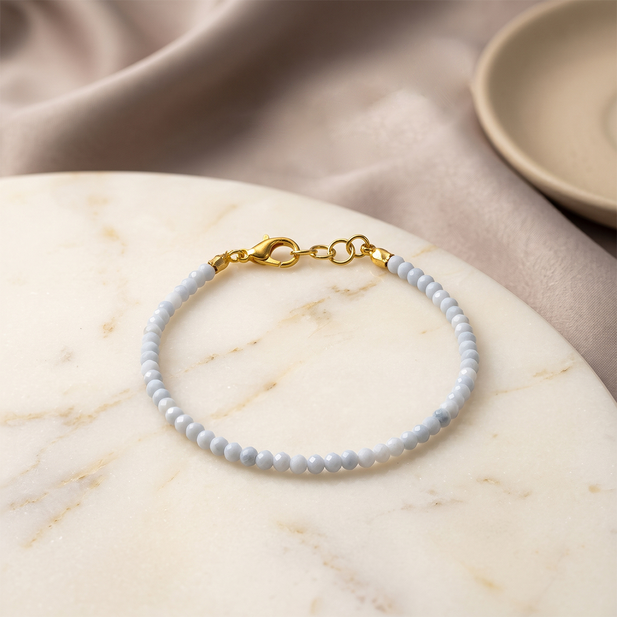 Blue Opal Faceted Bracelet-Shubhanjali Store (2) blue opal faceted bracelet 3mm