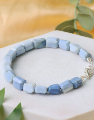 blue opal faceted tumble bracelet