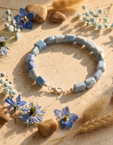 blue opal faceted tumble bracelet