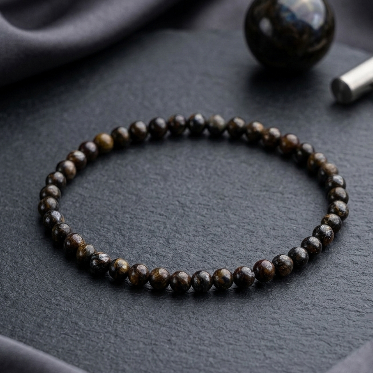 Bronzite Bracelet 4mm-Shubhanjali Store (1) bronzite bracelet 4mm
