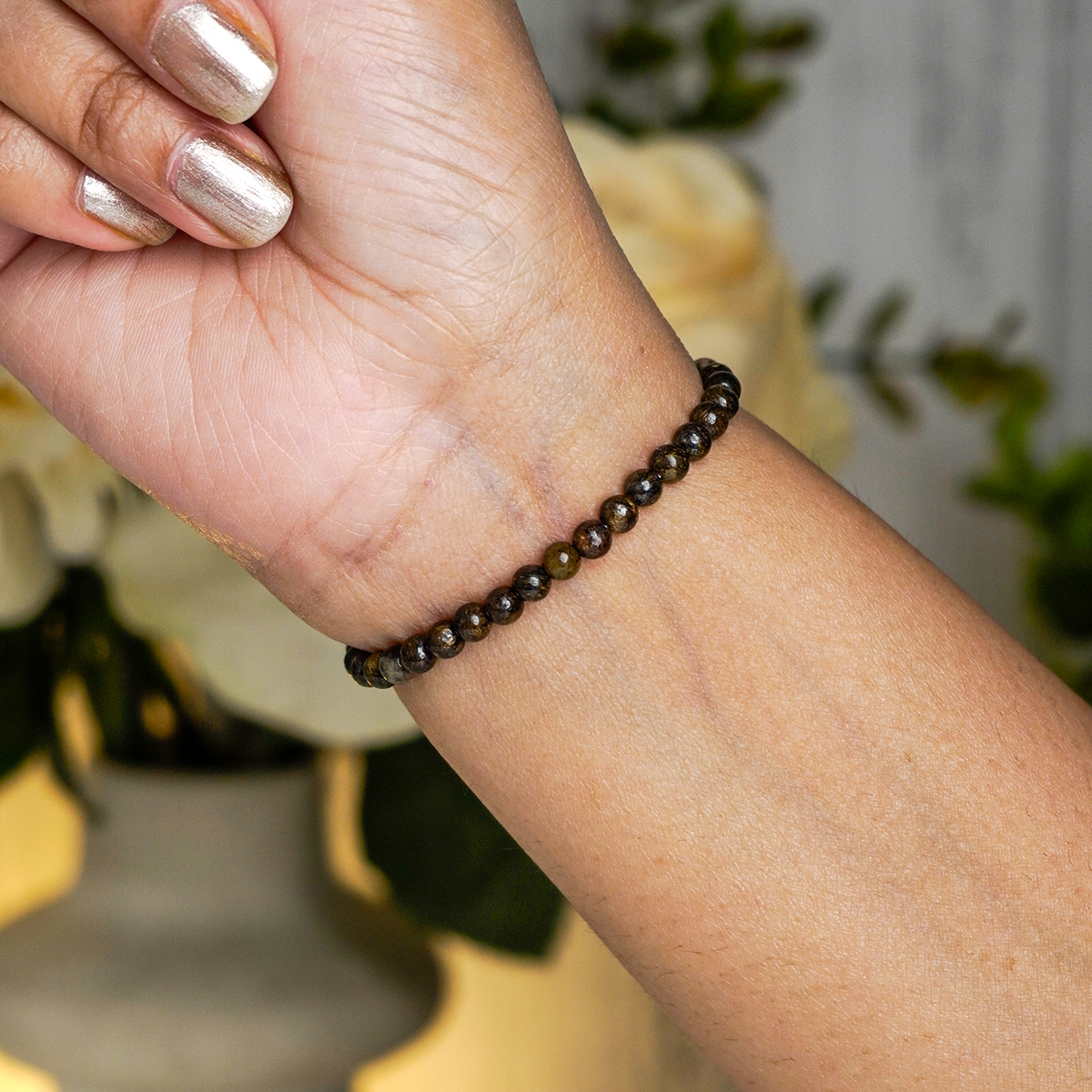 Bronzite Bracelet 4mm-Shubhanjali Store (4) bronzite bracelet 4mm