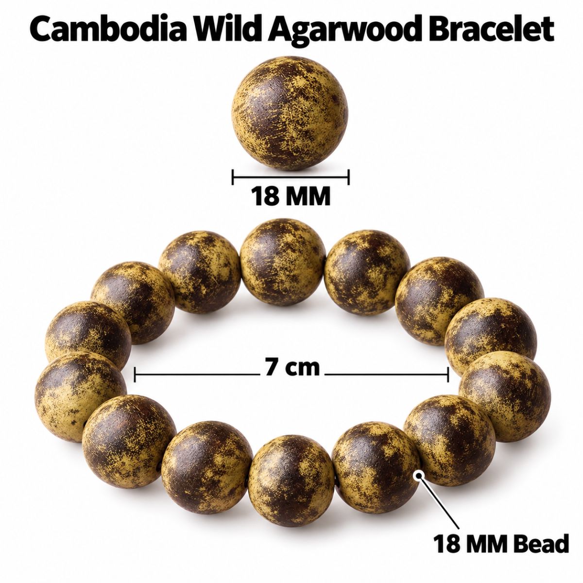 Cambodia Wild Agarwood Bracelet 18mm cambodia wild agarwood bracelet 18mm