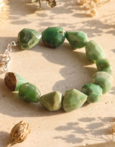chrysoprase faceted tumble bracelet
