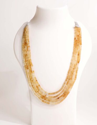 Citrine 5 Layer Bati Faceted Necklace-Shubhanjali Store