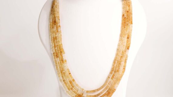 Citrine 5 Layer Bati Faceted Necklace