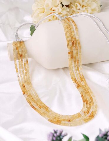 Citrine 5 Layer Bati Faceted Necklace-Shubhanjali Store