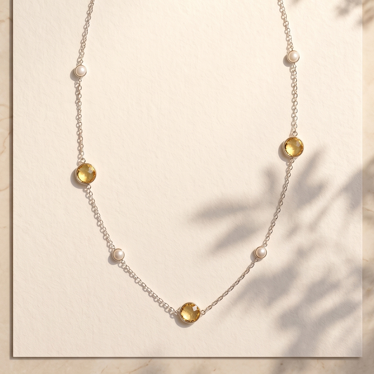 Citrine Coin Faceted Round Beads Necklace Silver-Shubhanjali Store (2) citrine coin faceted round beads necklace silver