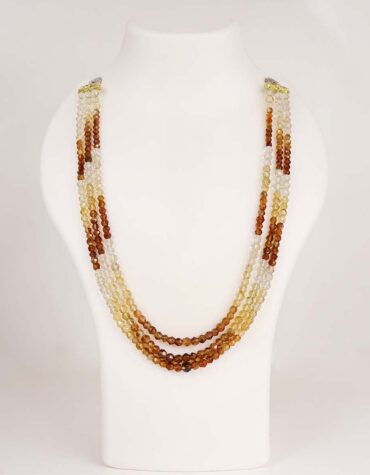 Citrine 5 Layer Bati Faceted Necklace-Shubhanjali Store