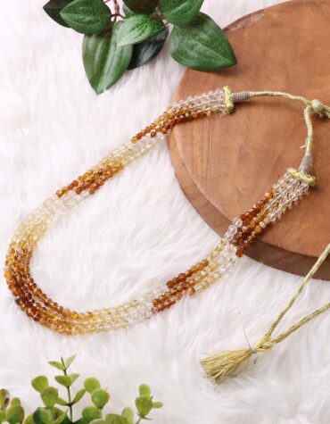 Citrine 5 Layer Bati Faceted Necklace-Shubhanjali Store