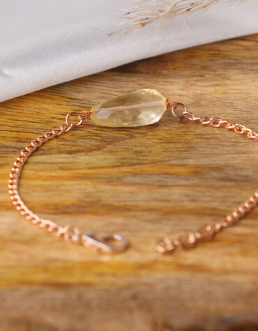 citrine faceted single tumble bracelet