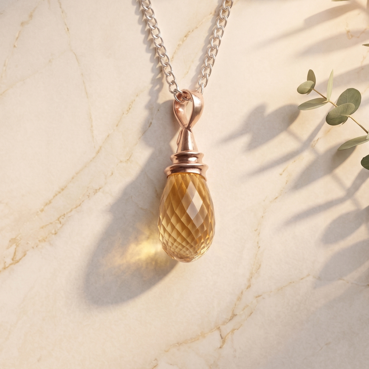 Citrine Tear Drop Faceted Silver Pendant Shubhanjali-store (5) citrine tear drop faceted silver pendant