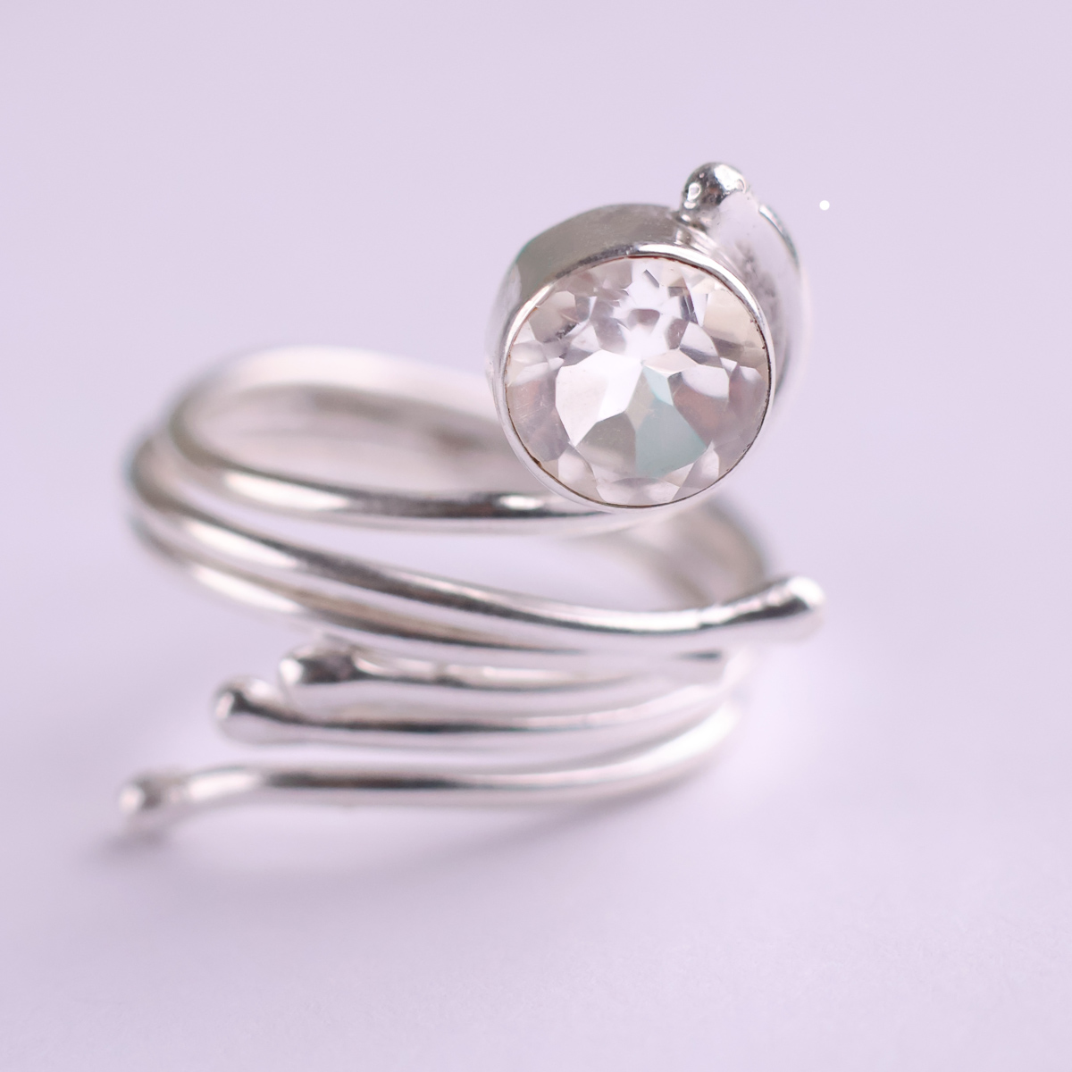 Clear Quartz Snake Ring Silver-Shubhanjali Store (4) clear quartz snake ring silver