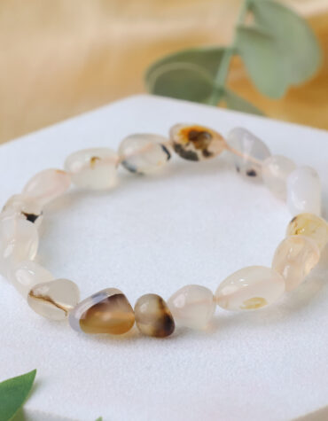 dendrite opal tumble beads small bracelet