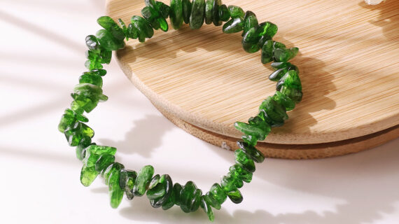 Dioptase Chips Beads Bracelet