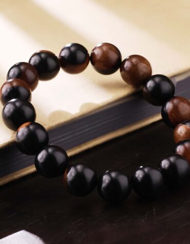 Ebony Yin Yang Wood Bracelets-Shubhanjali Store