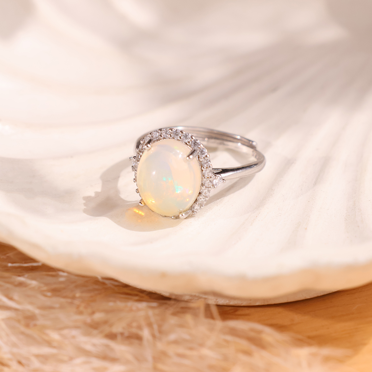 Ethiopian Opal Big Ring Silver-Shubhanjali Store (2) ethiopian opal big ring silver