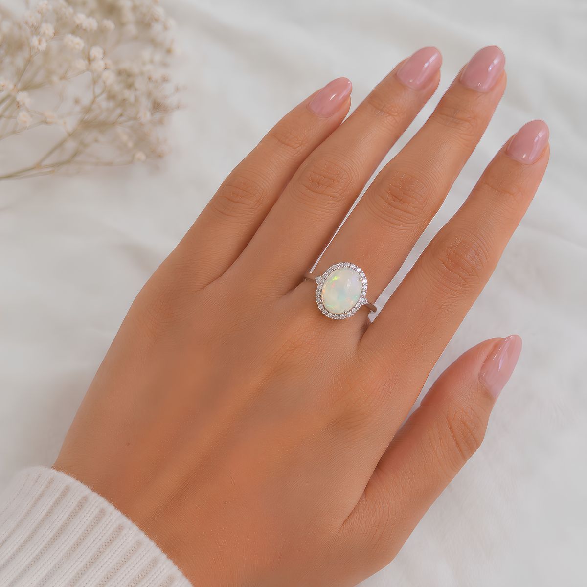 Ethiopian Opal Big Ring Silver-Shubhanjali Store (4) ethiopian opal big ring silver