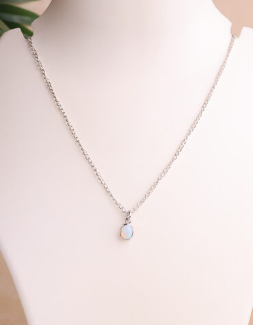 ethiopian opal oval pendant silver