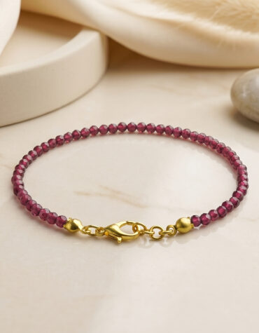 garnet faceted bracelet 3mm