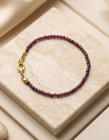 garnet faceted bracelet 3mm