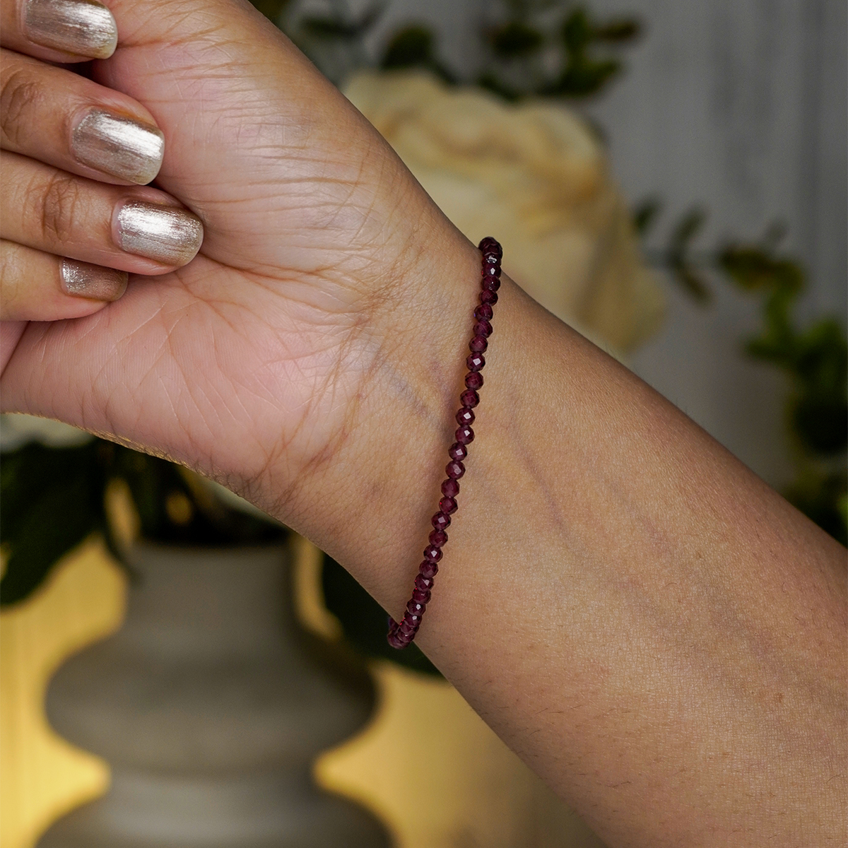 Garnet Faceted Bracelet 3mm-Shubhanjali Store (3) garnet faceted bracelet 3mm