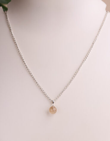 golden rutile ball silver pendant