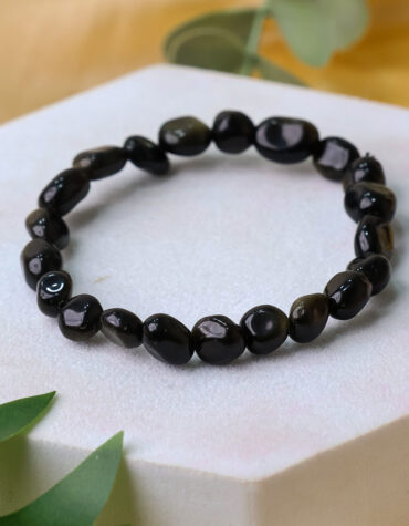 golden sheen obsidian small tumble bracelet