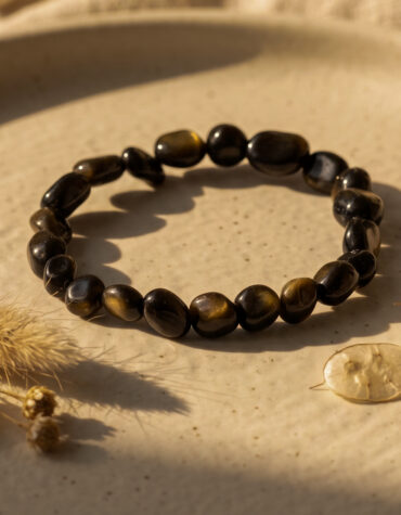 golden sheen obsidian small tumble bracelet