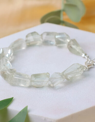 green amethyst faceted tumble bracelet