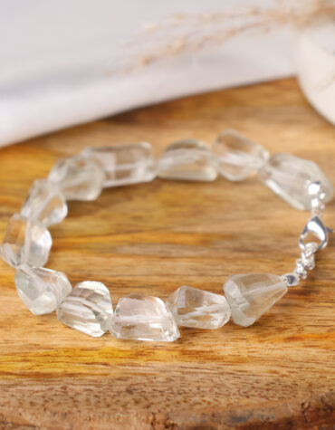 green amethyst faceted tumble bracelet