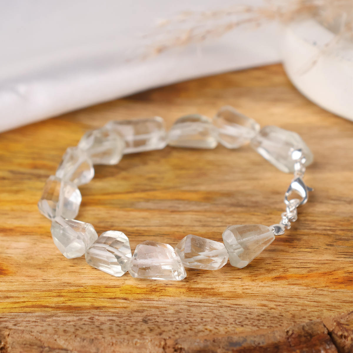 Green Amethyst Faceted Tumble Bracelet-Shubhanjali Store (2) green amethyst faceted tumble bracelet