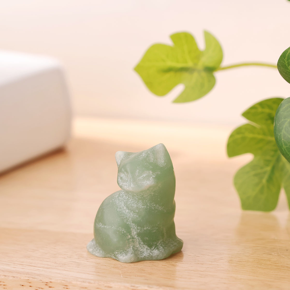 Green Aventurine Cat 1 Inch (9)
