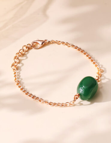 Green Jade Single Tumble Bracelet-Shubhanjali Store