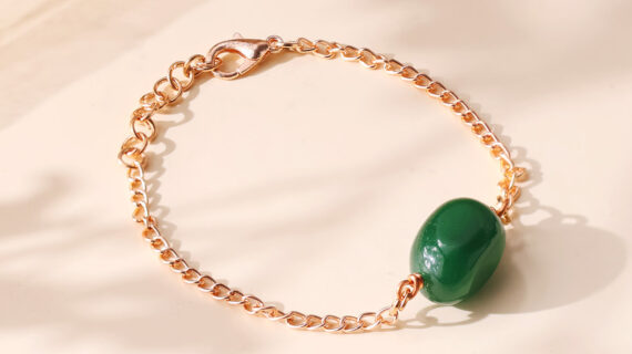 Green Jade Single Tumble Bracelet