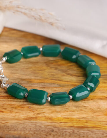 green onyx faceted tumble bracelet