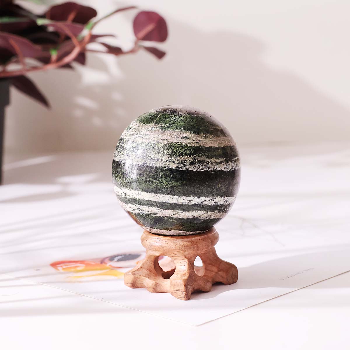 Green Zebra Jasper Ball (5)