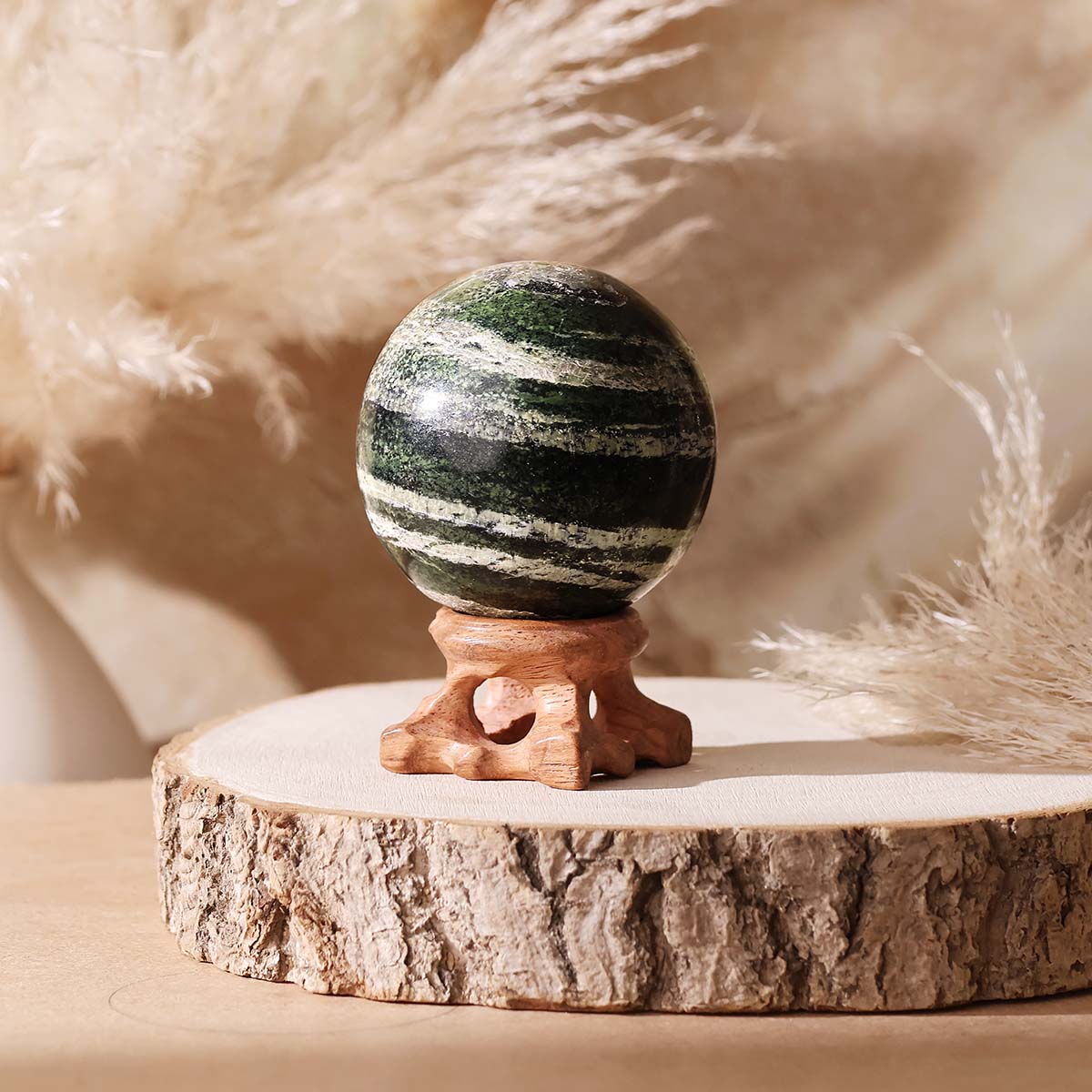 Green Zebra Jasper Ball (6)