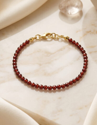 hessonite faceted bracelet 3mm
